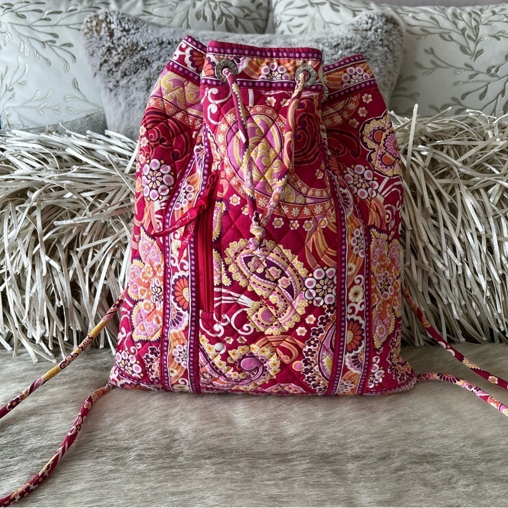 VERA BRADLEY Raspberry Fizz Drawstring Zipper Y2K… - image 1